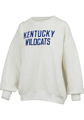 Pressbox Kentucky Wildcats Womens Ivory Roxbury Crew Sweatshirt