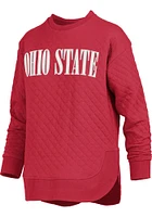 Pressbox Ohio State Buckeyes Womens Red Pasadena Crew Sweatshirt