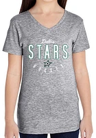 Dallas Stars Girls Grey Youth Fitted V-Neck Short Sleeve Fashion T-Shirt