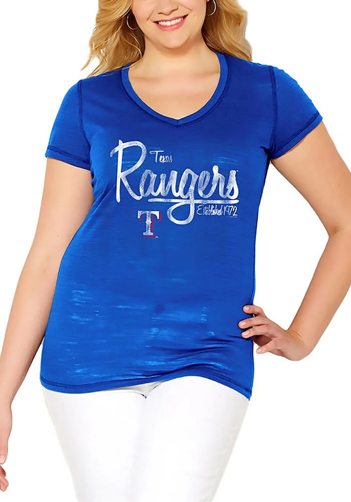 Texas Rangers Womens Blue MultiCount Short Sleeve T-Shirt