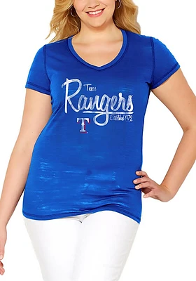 Texas Rangers Womens Blue MultiCount Short Sleeve T-Shirt