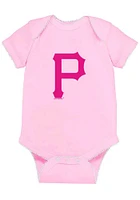 Pittsburgh Pirates Baby Pink Picot Short Sleeve One Piece