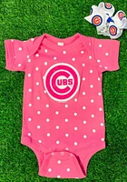 Chicago Cubs Baby Pink Polka Short Sleeve One Piece