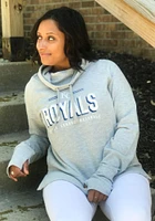 Kansas City Royals Womens Grey French Terry Funnel Crew Sweatshirt