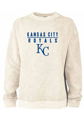 Kansas City Royals Womens Ivory Corded Crew Sweatshirt