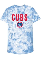 Chicago Cubs Womens Light Blue Tie Dye Short Sleeve T-Shirt