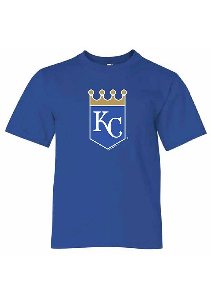 Kansas City Royals Youth Blue Crown Logo Short Sleeve T-Shirt