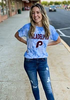 Philadelphia Phillies Womens Light Blue Tie Dye Short Sleeve T-Shirt
