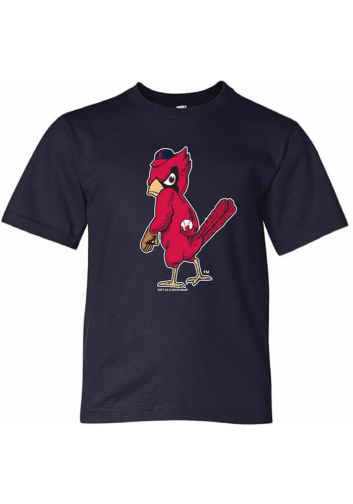 Fredbird Soft As A Grape St Louis Cardinals Youth Navy Blue Angry Bird Short Sleeve T-Shirt