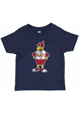 Fredbird  Soft As A Grape St Louis Cardinals Toddler Navy Blue Standing Mascot Short Sleeve T-Shir..