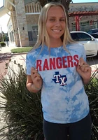 Texas Rangers Womens Light Blue Tie Dye Short Sleeve T-Shirt
