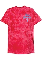Texas Rangers Womens Red Tie Dye Style Short Sleeve T-Shirt