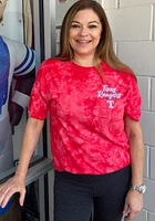 Texas Rangers Womens Red Tie Dye Style Short Sleeve T-Shirt