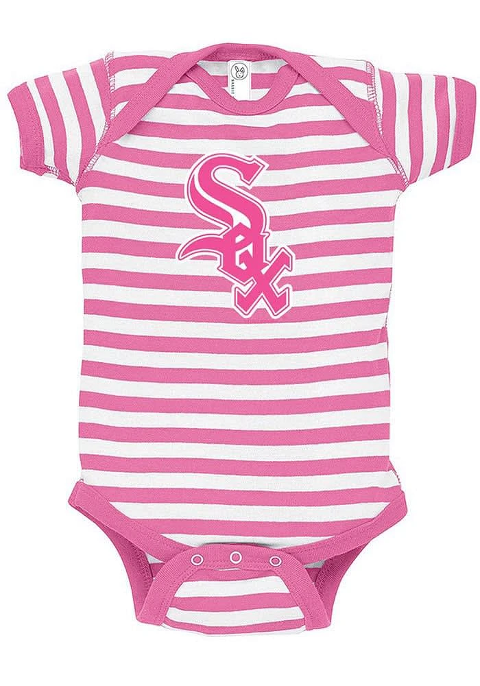 Chicago White Sox Baby Pink Primary Logo Short Sleeve One Piece