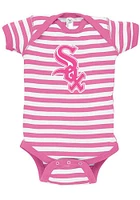 Chicago White Sox Baby Pink Primary Logo Short Sleeve One Piece