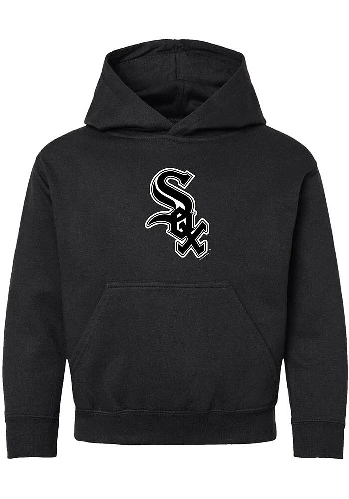 Chicago White Sox Youth Black Primary Logo Design Long Sleeve Hoodie