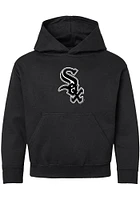 Chicago White Sox Youth Black Primary Logo Design Long Sleeve Hoodie