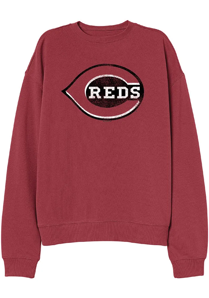 Cincinnati Reds Womens Washed Crew Sweatshirt