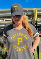 Pittsburgh Pirates Womens Grey Football Short Sleeve T-Shirt
