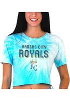Kansas City Royals Womens Light Blue Dye Swirl Short Sleeve T-Shirt