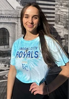 Kansas City Royals Womens Light Blue Dye Swirl Short Sleeve T-Shirt