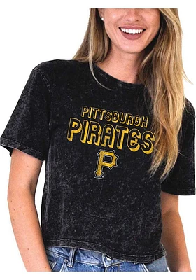 Pittsburgh Pirates Womens Black Mineral Style Short Sleeve T-Shirt