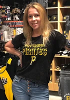 Pittsburgh Pirates Womens Black Mineral Style Short Sleeve T-Shirt