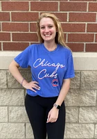 Chicago Cubs Womens Blue New Basic Short Sleeve T-Shirt
