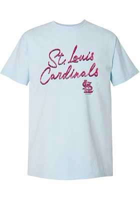 St Louis Cardinals Womens Light Blue New Basic Short Sleeve T-Shirt