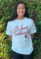 St Louis Cardinals Womens Light Blue New Basic Short Sleeve T-Shirt
