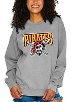 Pittsburgh Pirates Womens Grey Large Logo Crew Sweatshirt