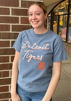 Detroit Tigers Womens Blue New Basic Short Sleeve T-Shirt