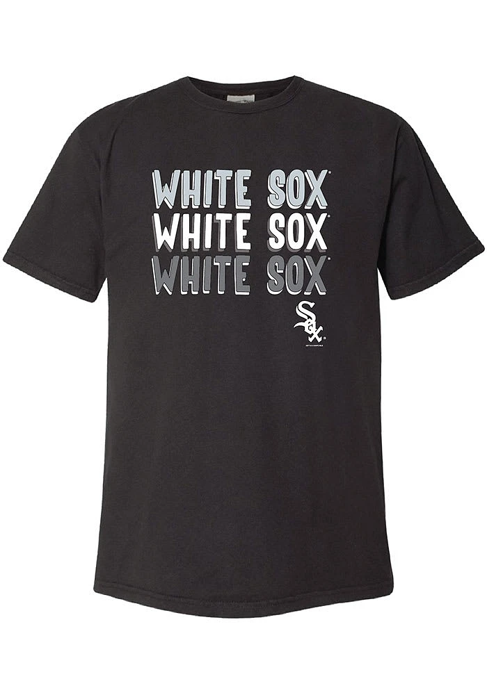 Chicago White Sox Womens Black Repeated Short Sleeve T-Shirt