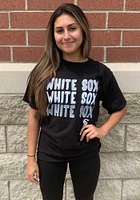Chicago White Sox Womens Black Repeated Short Sleeve T-Shirt