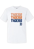 Detroit Tigers Womens White Repeated Short Sleeve T-Shirt