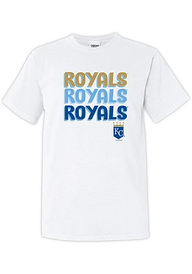 Kansas City Royals Womens White Repeated Short Sleeve T-Shirt