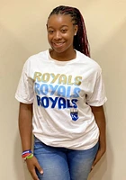 Kansas City Royals Womens White Repeated Short Sleeve T-Shirt