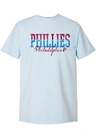 Philadelphia Phillies Womens Light Blue Block Short Sleeve T-Shirt
