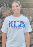 Philadelphia Phillies Womens Light Blue Block Short Sleeve T-Shirt