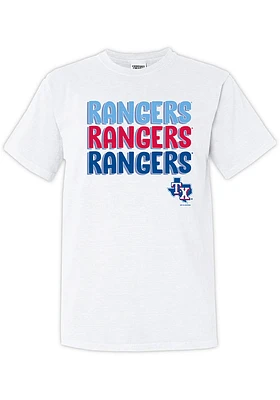 Texas Rangers Womens White Repeated Short Sleeve T-Shirt