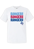 Texas Rangers Womens White Repeated Short Sleeve T-Shirt