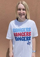 Texas Rangers Womens White Repeated Short Sleeve T-Shirt
