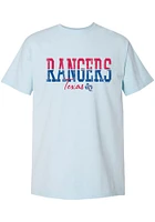 Texas Rangers Womens Light Blue Block Short Sleeve T-Shirt