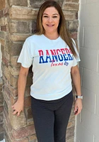 Texas Rangers Womens Light Blue Block Short Sleeve T-Shirt