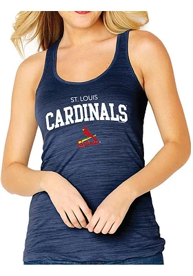 St Louis Cardinals Womens Navy Blue Multicount Design Tank Top