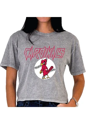 St Louis Cardinals Womens Grey Ball Short Sleeve T-Shirt