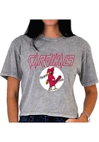 St Louis Cardinals Womens Grey Ball Short Sleeve T-Shirt