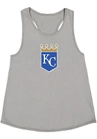 Kansas City Royals Girls Grey Primary Logo Short Sleeve Tank Top