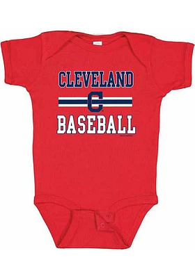 Cleveland Guardians Baby Red Home Team Short Sleeve One Piece