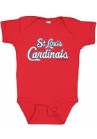 St Louis Cardinals Baby Red Wordmark Short Sleeve One Piece